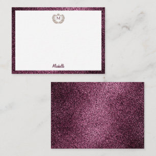 Carte De Correspondance Nom du monogramme personnalisé minimal Emblème de