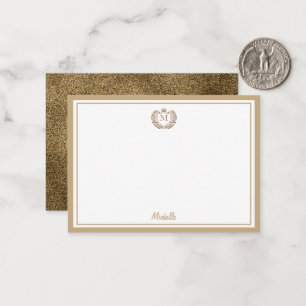 Carte De Correspondance Nom du monogramme personnalisé minimal Emblème de