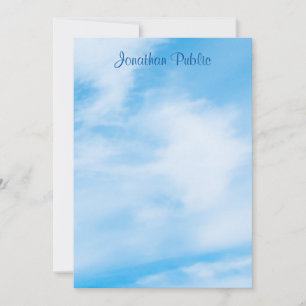 Carte De Correspondance Nom du script de calligraphie tendance Blue Sky Cl