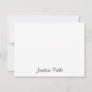 Carte De Correspondance Nom du script main chic Texte Conception simple Ap