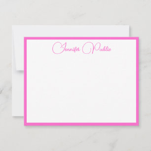 Carte De Correspondance Nom du script manuscrit blanc de bordure personnal