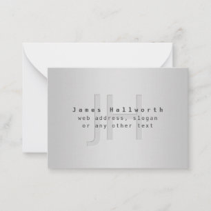 Carte De Correspondance Nom et Slogan modifiable moderne   Gradient gris