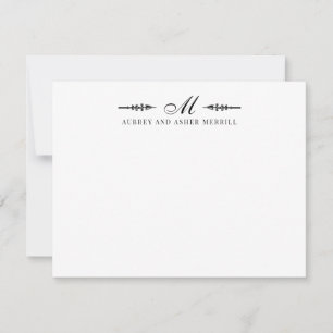 Carte De Correspondance Nom marié du couple de script moderne