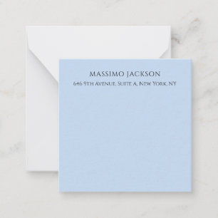 Carte De Correspondance Nom minimaliste moderne bleu pâle professionnel