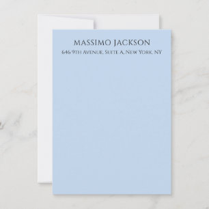 Carte De Correspondance Nom minimaliste moderne bleu pâle professionnel