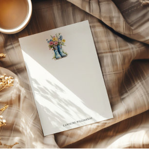 Carte De Correspondance Nom personnalisé Cottagecore Floral Garden Bottes