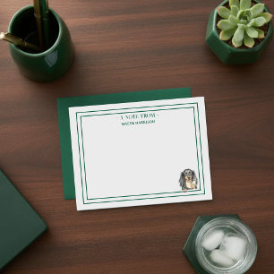 Carte De Correspondance Nom personnalisé Dachshund dessiné à la main lisan