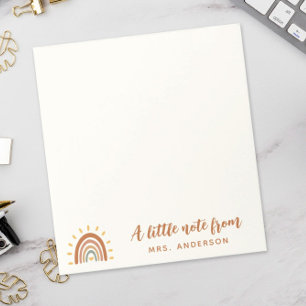 Carte De Correspondance Nom personnalisé de l'enseignant moderne Boho Rain