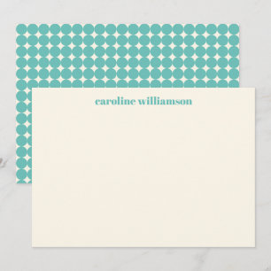 Carte De Correspondance Nom personnalisé du Motif de points géométriques T