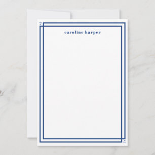 Carte De Correspondance Nom personnalisé Elegant Marine et Blanc Personnal