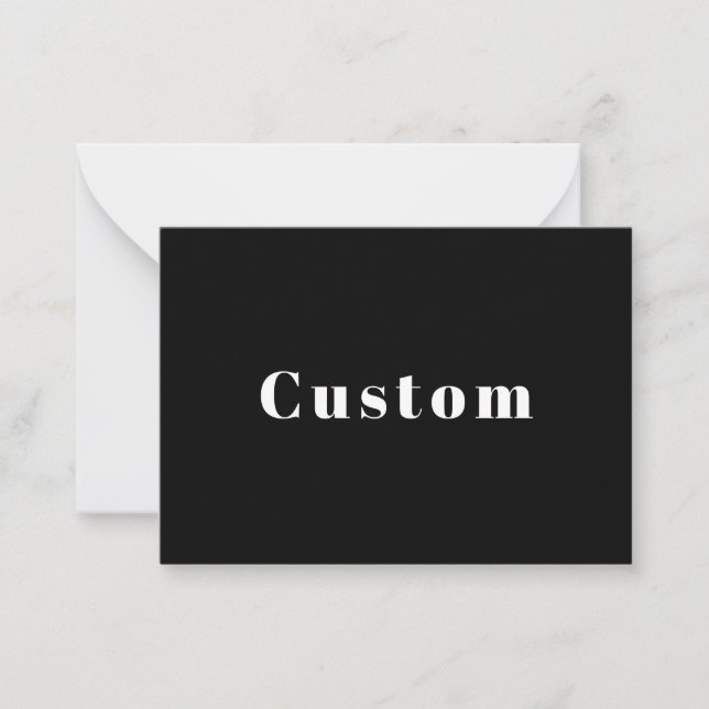 Carte De Correspondance Nom personnalisé élégant ou autre texte | Noir & B (Devant)