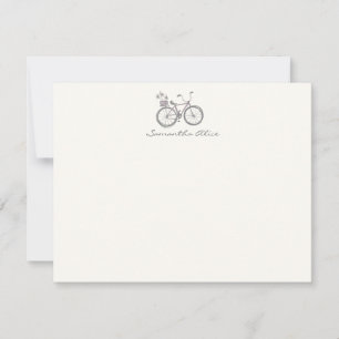 Carte De Correspondance Nom personnalisé simple Bicycle Illustration Gris