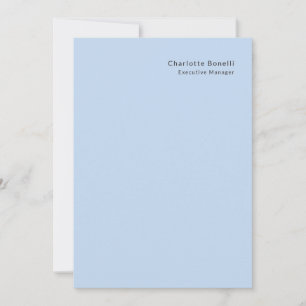 Carte De Correspondance Nom Professionnel Moderne Minimaliste Bleu 