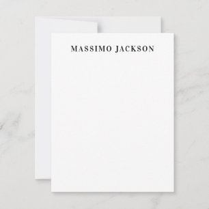 Carte De Correspondance Nom propre Décoratif Minimaliste Simple Noir Blanc