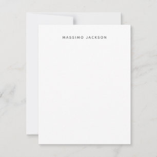 Carte De Correspondance Nom propre Minimaliste Moderne Simple Noir Blanc