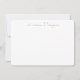 Carte De Correspondance Nom rose girly élégant moderne propre