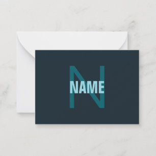 Carte De Correspondance Nom simple en gras personnalisable en monogramme