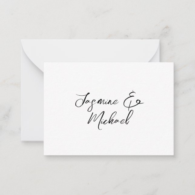 Carte De Correspondance Noms de calligraphie chic adorables pour mariages (Devant)