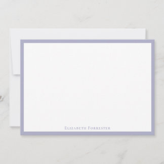 Carte De Correspondance Note de bordure minimaliste simple gris argent