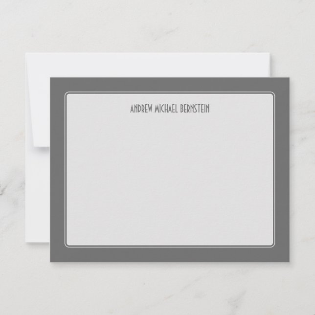 Carte De Correspondance Note gris simple (Devant)