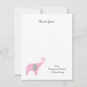 Carte De Correspondance Notes de Merci de baby shower d'éléphant
