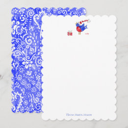 Carte De Correspondance Notes d'oiseaux et de colis