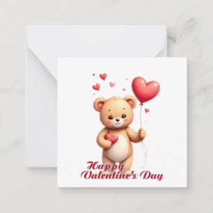 Carte De Correspondance Nounours Teddy Bear avec Cœur – Joyeuse Saint-Vale