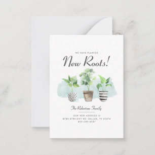 Carte De Correspondance Nous avons déplacé de nouvelles racines Plantes en