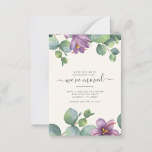 Carte De Correspondance Nous avons déplacé la végétation Eucalyptus Floral