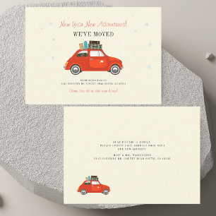 Carte De Correspondance Nouvel An Aventures Nouvelle Adresse Red Car Movin