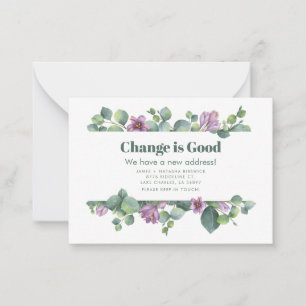 Carte De Correspondance Nouvelle adresse résidentielle Eucalyptus Moving F