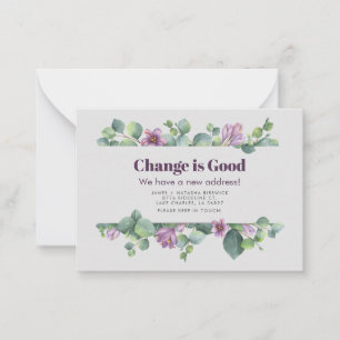 Carte De Correspondance Nouvelle adresse résidentielle Eucalyptus Moving F