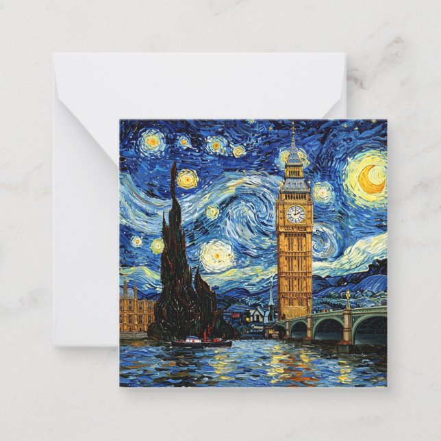 Carte De Correspondance Nuit étoilée Big Ben Londres Angleterre (Devant)