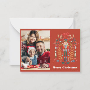 Carte De Correspondance Nutcracker Photo Christmas Winter Grey Card