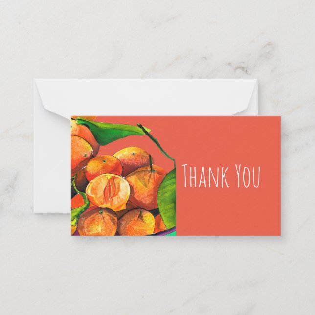 Carte De Correspondance Oaquarelle mandarine (Devant)