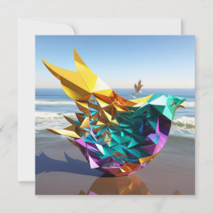 Carte De Correspondance Oiseau de mer origami 5 dimensions