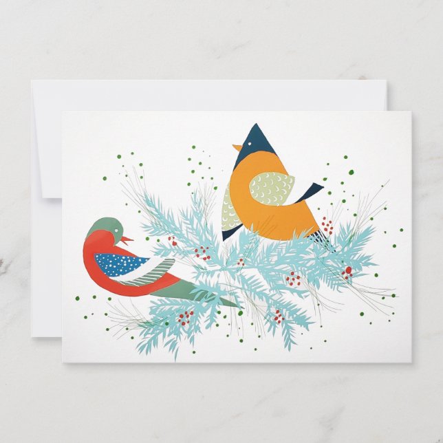 Carte De Correspondance Oiseaux de vacances à Whimsical (Devant)