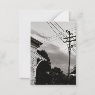 Carte De Correspondance Old Railroad Station and Telephone Pole Photo