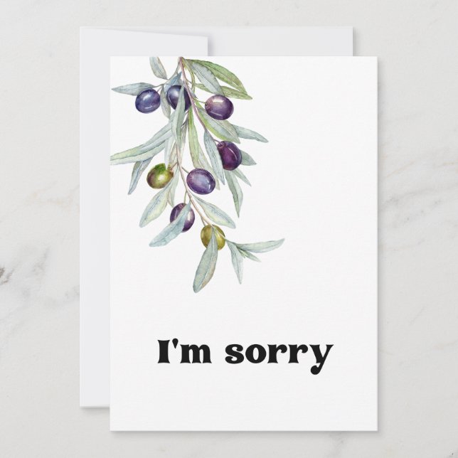 Carte De Correspondance Olive Branch Je suis désolé Excusez (Devant)