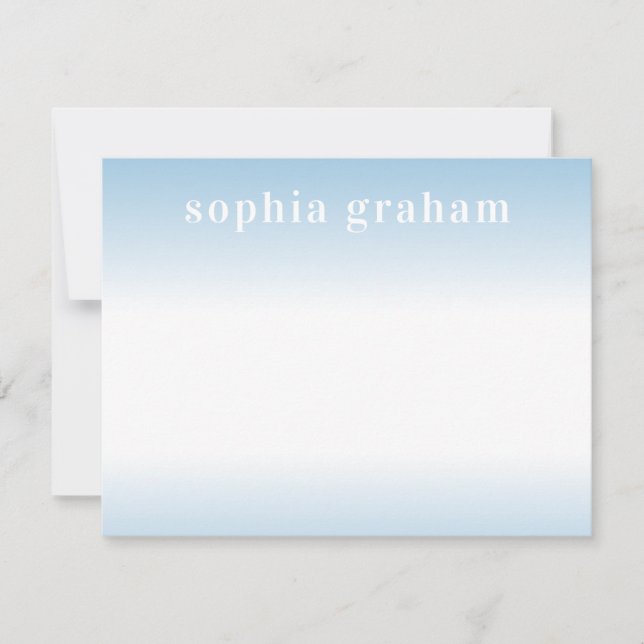 Carte De Correspondance Ombre bleu et blanc (Devant)