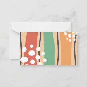 Carte De Correspondance Ondes rétro art abstrait, design ligne boho