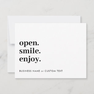 Carte De Correspondance Open Smile Enjoy Jewelry Care Merci Business