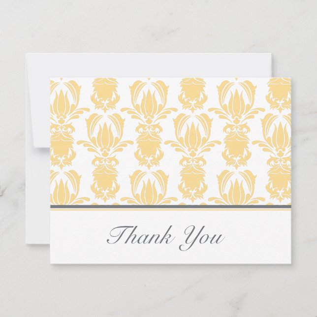 Carte De Correspondance Opulent Damask Flat Merci note (Devant)