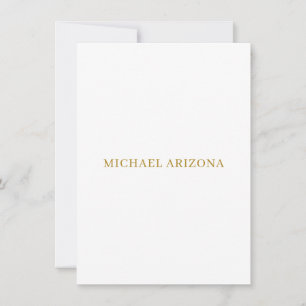 Carte De Correspondance Or & Blanc Minimaliste Simple Moderne