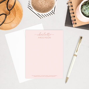 Carte De Correspondance Or Rose Gold Moderne Calligraphie Nom Entreprise