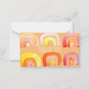 Carte De Correspondance Orange arc-en-ciel art rétro mignon