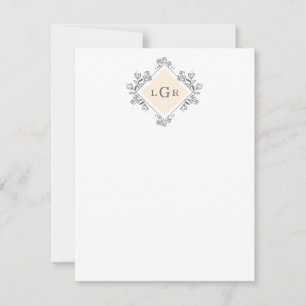 Carte De Correspondance Orange floral simple tiré