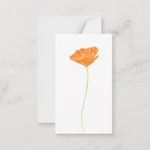 Carte De Correspondance Orange Watercolor California Poppy