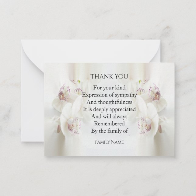 Carte De Correspondance Orchidées Blossom Merci (Devant)
