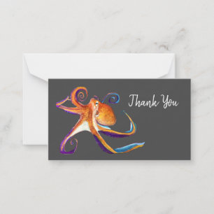 Carte De Correspondance Otopus vie marine aquarelle art